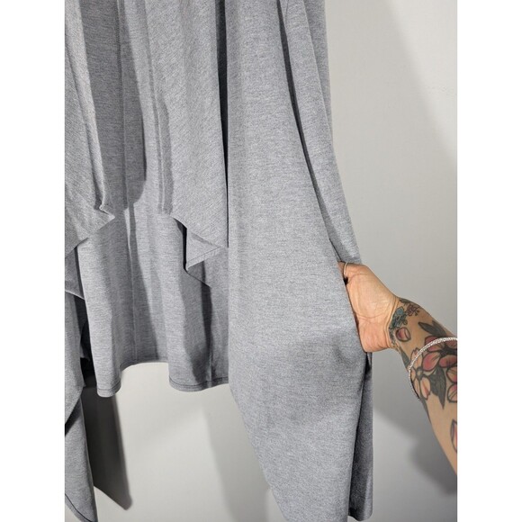 Torrid Womens Grey Brushed Ponte Drape Front Cardigan Plus Sz 2X Mature Modest - Picture 7 of 8